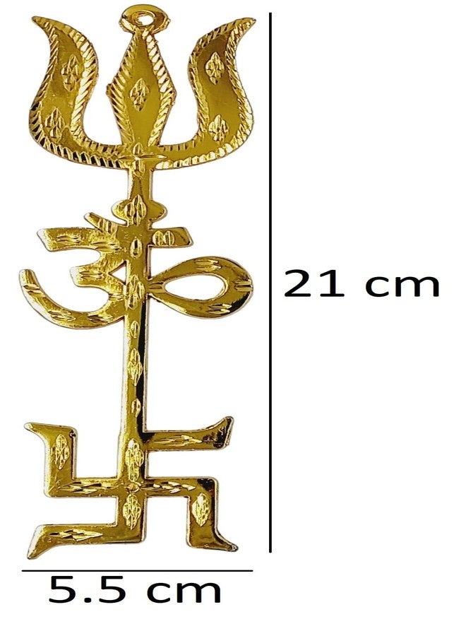 ARTISKRITI Om Trishul Swastik Trishakti Yantra Door, Wall Hanging for Home, Mandir, Office & Shops Home House Entrance Door Decor - Image 4